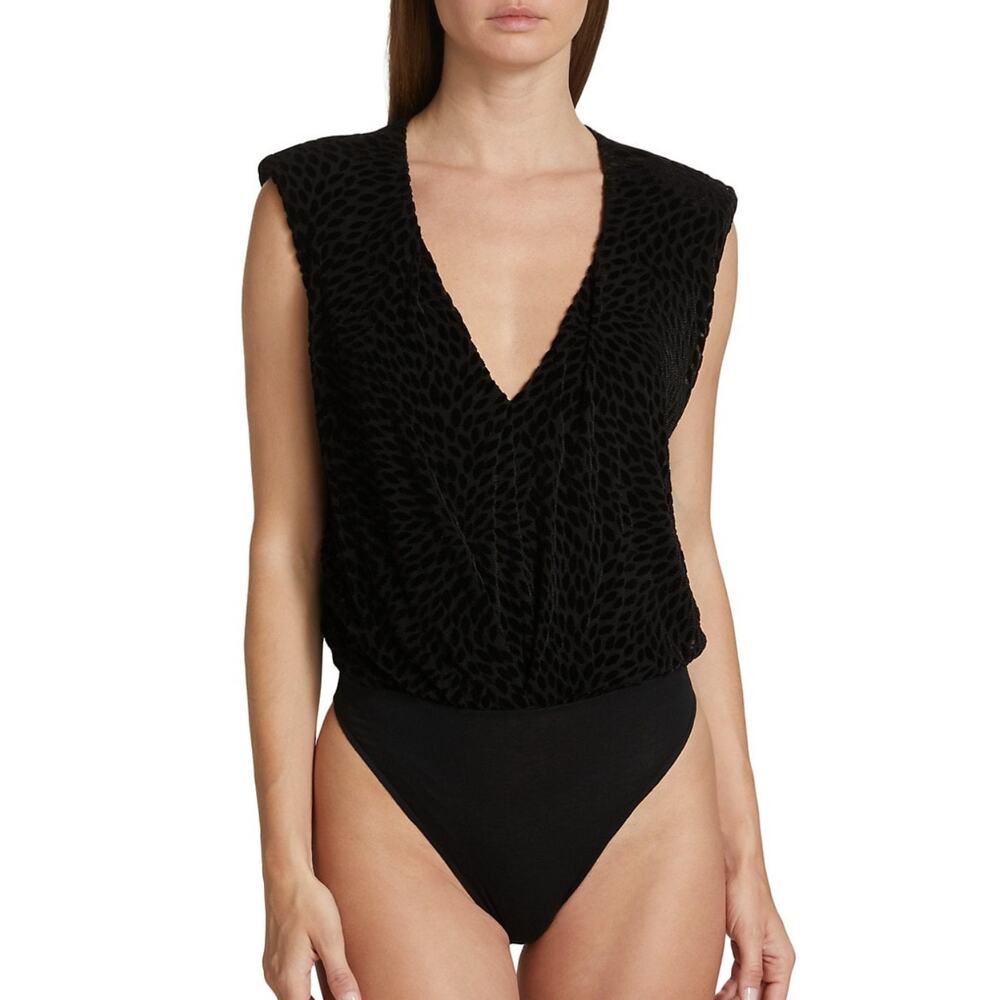 Ramy Brook Black Ruched Bodysuit